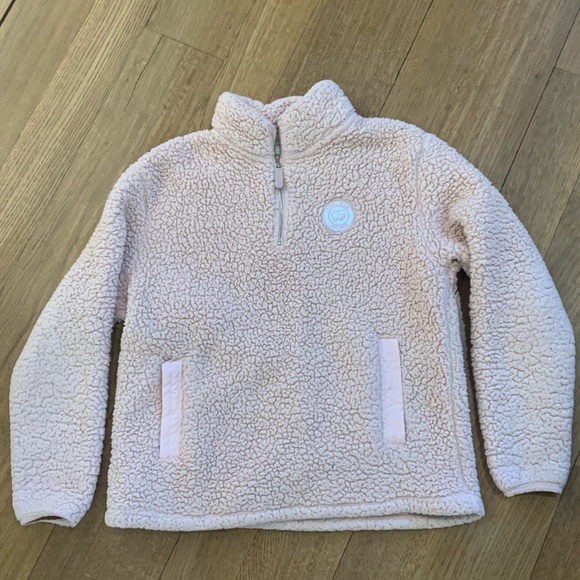 ivory ella Tops - Ivory Ella Teddy Fleece pullover zip Womens Size XS light pink